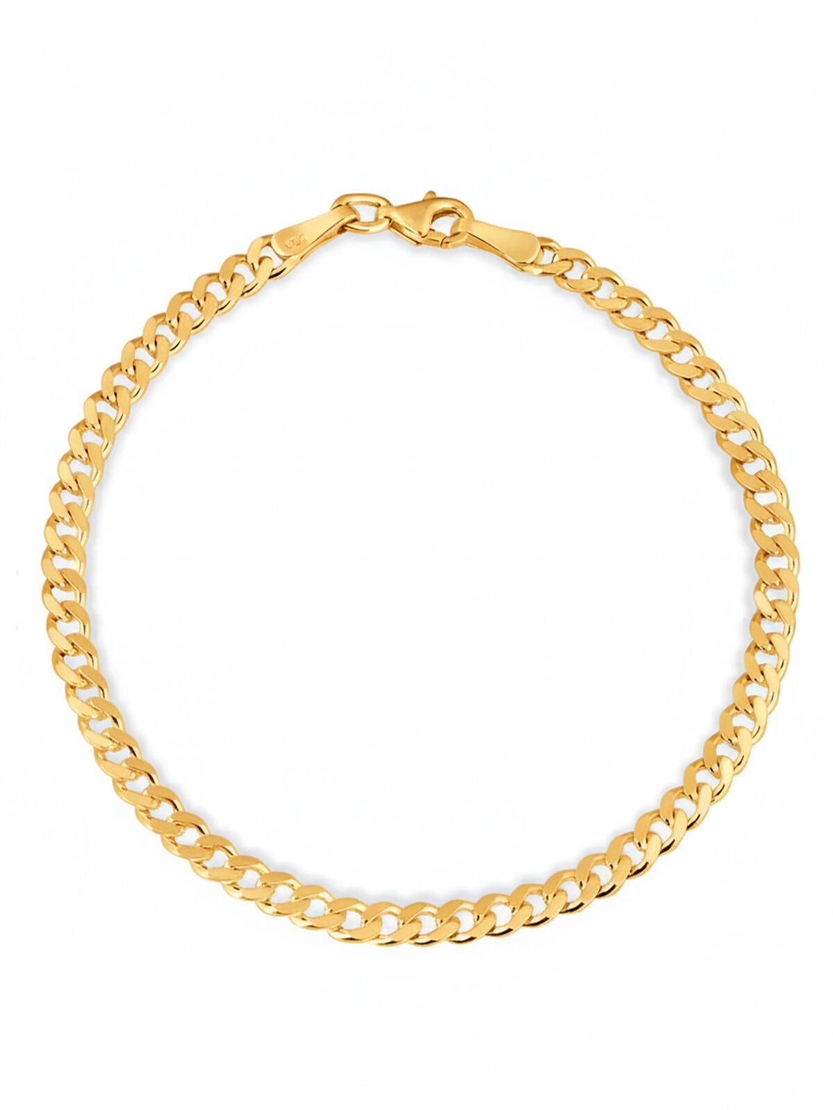 925 Ayar Gümüş 22 Ayar Gold Kaplama 4 mm Gurmet Erkek Bileklik (ÖZEL KUTULU)