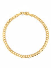 925 Ayar Gümüş 22 Ayar Gold Kaplama 4 mm Gurmet Erkek Bileklik (ÖZEL KUTULU)