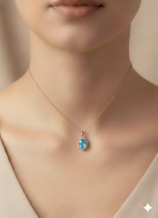 (PREMIUM IŞIKLI KUTULU) 925 Ayar Gümüş Elips Kolye