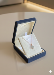 (PREMİUM IŞIKLI KUTULU)925 Ayar Gümüş Mavi Damla Model Kolye