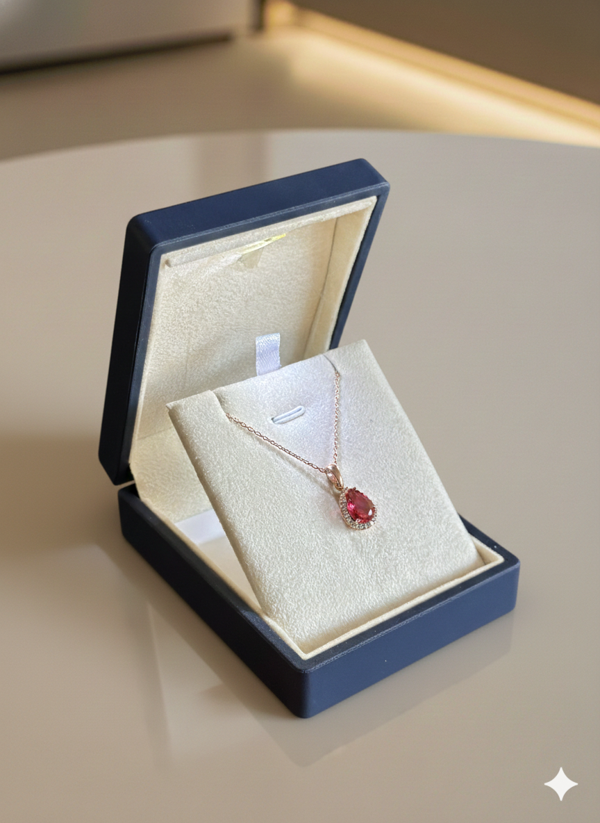 (PREMİUM IŞIKLI KUTULU)925 Ayar Gümüş Damla Model Kolye