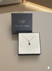 (ÖZEL KUTULU) 925 Ayar Gümüş Damla Taşlı Model Zirkon Taşlı Kadın Kolye