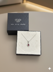 (ÖZEL KUTULU) 925 Ayar Gümüş Damla Taşlı Model Zirkon Taşlı Kadın Kolye