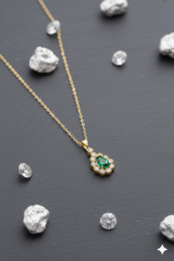 (ÖZEL KUTULU) 925 Ayar Gümüş Damla Taşlı Model Zirkon Taşlı Kadın Kolye