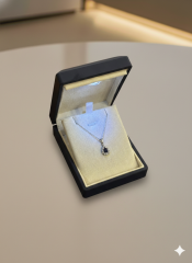 (PREMIUM IŞIKLI KUTULU) 925 Ayar Gümüş Damla Taşlı Model Zirkon Taşlı Kadın Kolye