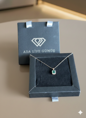 (IŞIKLI KUTULU)925 Ayar Gümüş Baget Model Kolye