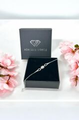 925 Ayar Gümüş Rodyumlu Baget Taşlı Gümüş Bileklik(ÖZEL KUTULU)