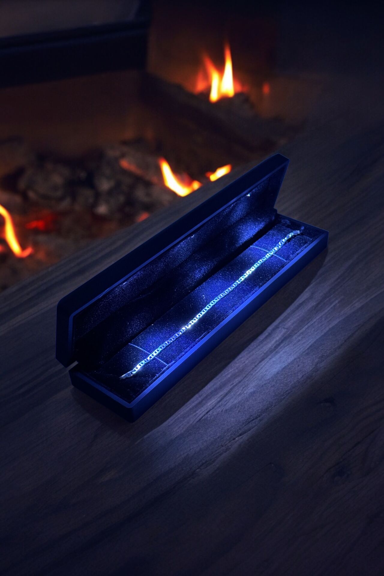 925 Ayar Gümüş 3mm Forse Barlı Erkek Bileklik (IŞIKLI KUTU)