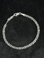 925 Ayar Gümüş 3mm Forse Barlı Erkek  Bileklik (Çantalı Kutu)