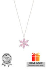 925 Ayar Gümüş Lotus Çiçeği Kadın Kolye (ÖZEL KUTULU)