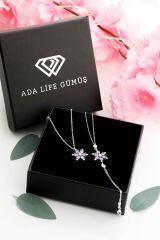 925 Ayar Gümüş Lotus Çiçeği 2 Lİ Set (ÖZEL KUTULU)