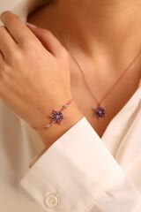 925 Ayar Gümüş Lotus Çiçeği 2 Lİ Set (ÖZEL KUTULU)