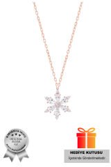 925 Ayar Gümüş Lotus Çiçeği Kadın Kolye (ÖZEL KUTULU)