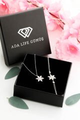 925 Ayar Gümüş Lotus Çiçeği 2 Lİ Set (ÖZEL KUTULU)