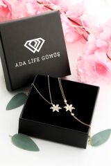 925 Ayar Gümüş Lotus Çiçeği 2 Lİ Set (ÖZEL KUTULU)