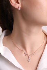 925 Ayar Gümüş Pırlanta Model Asalet Mührü Kadın Set (Özel Kutulu)