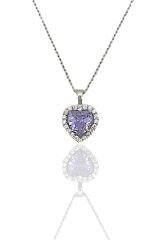 925 Ayar Gümüş Rodyumlu Pırlanta Model Kalp Kolye (ÇANTALI KUTULU)