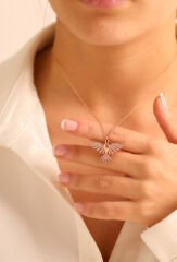 925 Ayar Gümüş Anka Kuşu Kadın Kolye (IŞIKLI KUTULU)