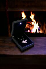 925 Ayar Gümüş Anka Kuşu Kadın Kolye (IŞIKLI KUTULU)