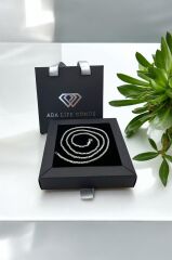 925 Ayar Gümüş 3mm Erkek Kral Zinciri Kolye (ÇANTALI KUTU)