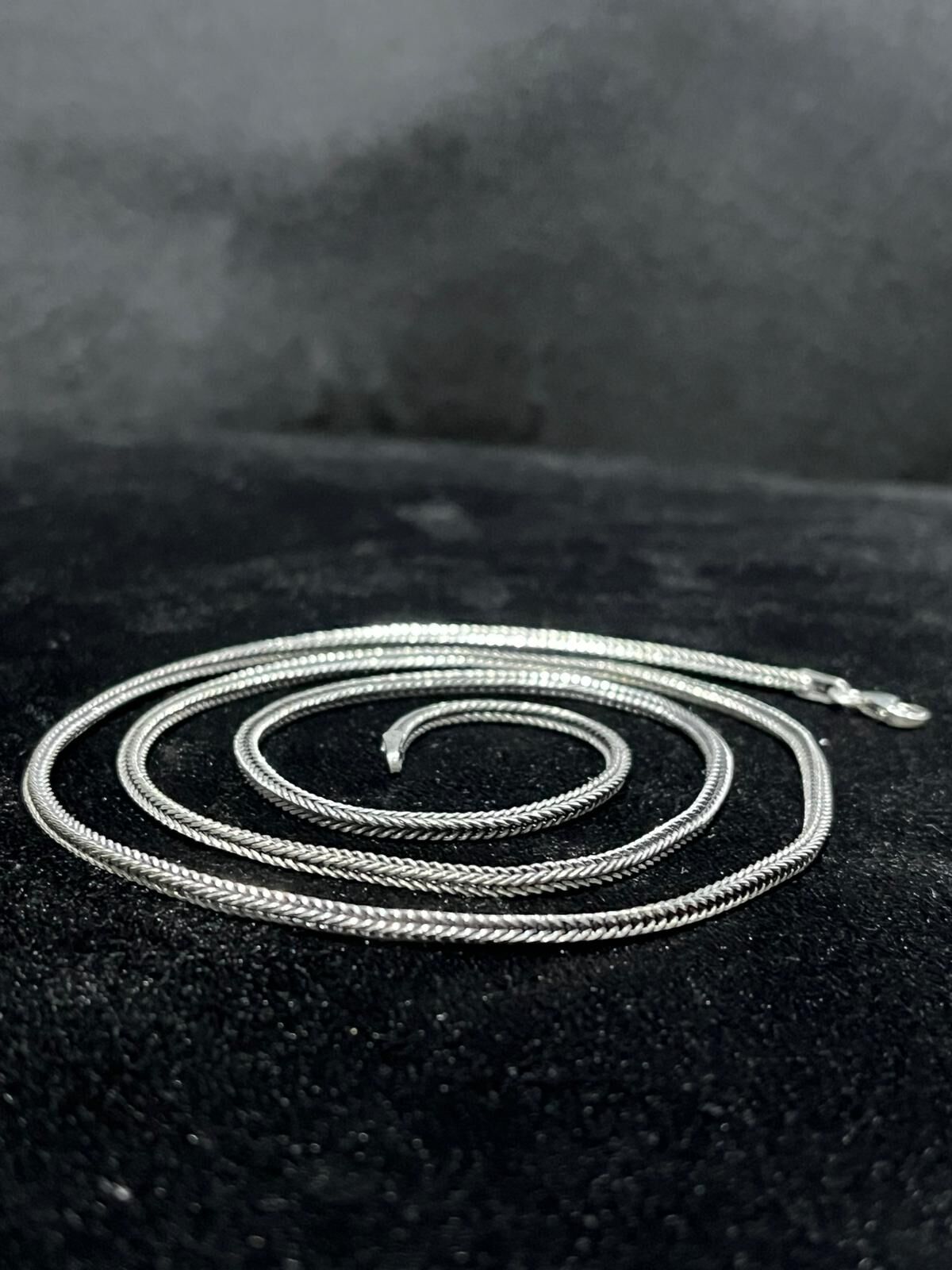 925 Ayar Gümüş 2,5-3 Mm Tilki Kuyruğu Erkek Kolye (ÇANTALI KUTU)