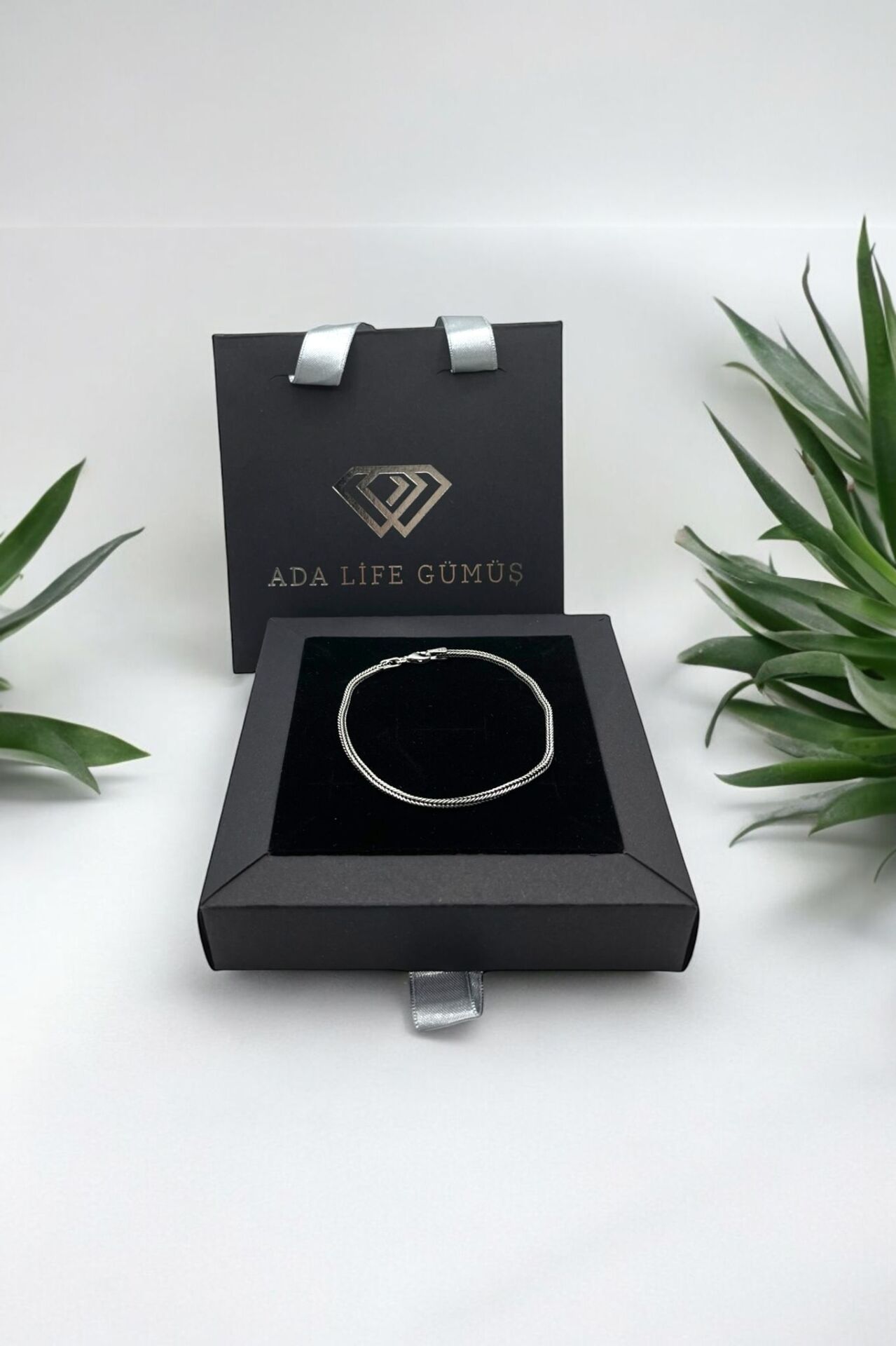 925 Ayar Gümüş 2,5-3 Mm Tilki Kuyruğu Erkek Bileklik (ÇANTALI KUTU)