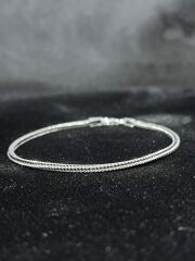 925 Ayar Gümüş 2,5-3 Mm Tilki Kuyruğu Erkek Bileklik (ÇANTALI KUTU)