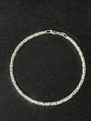 925 Ayar Gümüş 3mm Kral Zinciri Erkek Bileklik (ÇANTALI KUTU)