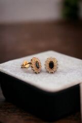 925 Ayar Gümüş Elips Model Minimal Çivi Küpe