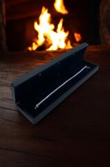 925 Ayar Gümüş Su Yolu 3mm 19CM Zirkon Taşlı Kadın Bileklik (IŞIKLI KUTU)